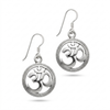 Silver Om drop earrings – 925 sterling silver, 20mm pair | Ramsons Handicrafts